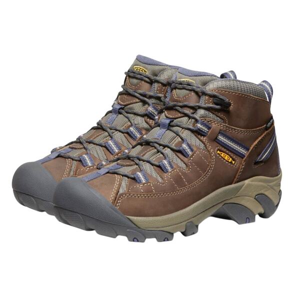 Keen Womens Targhee ll Mid Hiking Boot US 9.5 Brown Blue Waterproof Leather NWOB - Picture 2 of 12